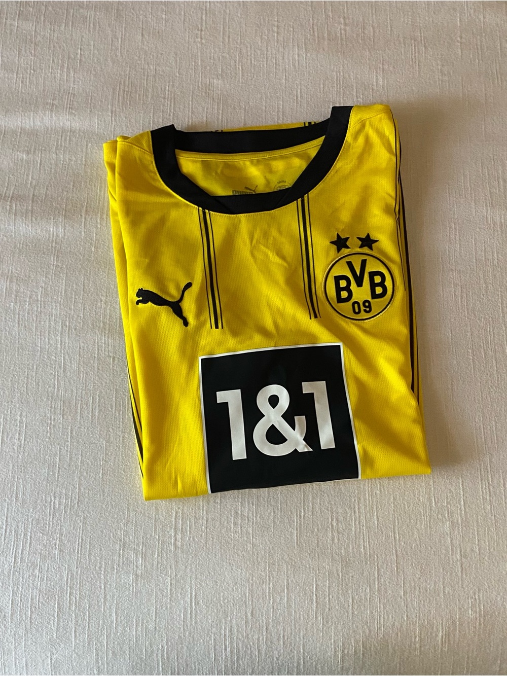 Puma Yellow and Black BVB Dortmund Soccer Jersey